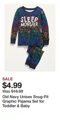 Old Navy Old Navy Unisex Snug-Fit Graphic Pajama Set for Toddler & Baby offer