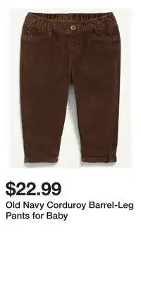 Old Navy Old Navy Corduroy Barrel-Leg Pants for Baby offer