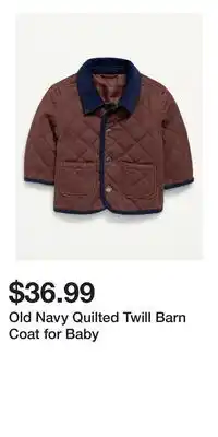 Old Navy Old Navy Quilted Twill Barn Coat for Baby offer