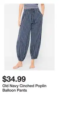 Old Navy Old Navy Cinched Poplin Balloon Pants offer