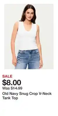Old Navy Old Navy Snug Crop V-Neck Tank Top offer