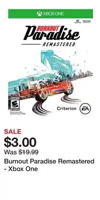 Game Stop Burnout Paradise Remastered - Xbox One offer