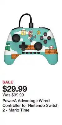 Game Stop PowerA Advantage Wired Controller for Nintendo Switch 2 - Mario Time offer