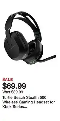 Game Stop Turtle Beach Stealth 500 Wireless Gaming Headset for Xbox Series X/S, Xbox One - Black offer