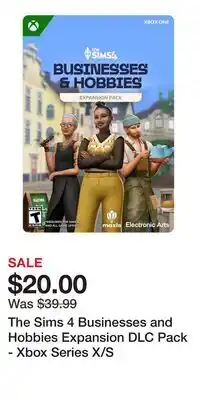 Game Stop The Sims 4 Businesses and Hobbies Expansion DLC Pack - Xbox Series X/S offer