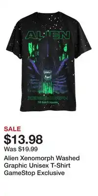Game Stop Alien Xenomorph Washed Graphic Unisex T-Shirt GameStop Exclusive offer
