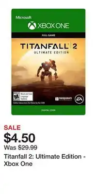 Game Stop Titanfall 2: Ultimate Edition - Xbox One offer
