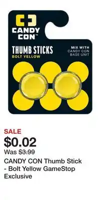 Game Stop CANDY CON Thumb Stick - Bolt Yellow GameStop Exclusive offer