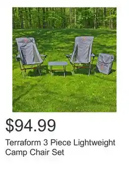Costco Terraform 3 Piece Lightweight Camp Chair Set offer