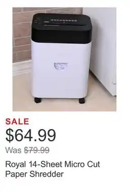 Costco Royal 14-Sheet Micro Cut Paper Shredder offer