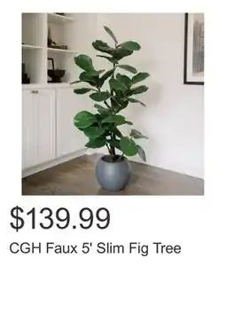 Costco CGH Faux 5' Slim Fig Tree offer