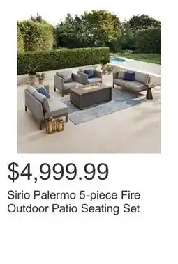 Costco Sirio Palermo 5-piece Fire Outdoor Patio Seating Set offer