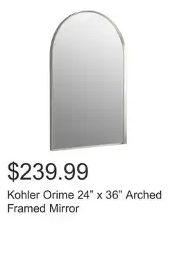 Costco Kohler Orime 24 x 36 Arched Framed Mirror offer