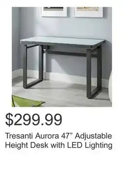Costco Tresanti Aurora 47 Adjustable Height Desk with LED Lighting offer