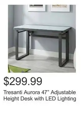 Costco Tresanti Aurora 47 Adjustable Height Desk with LED Lighting offer