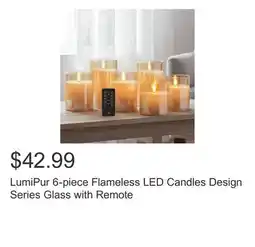 Costco LumiPur 6-piece Flameless LED Candles Design Series Glass with Remote offer