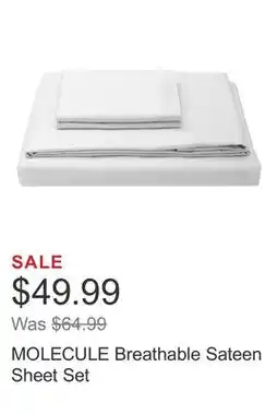 Costco MOLECULE Breathable Sateen Sheet Set offer