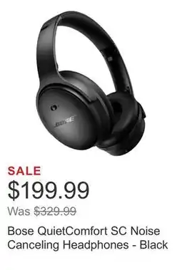 Costco Bose QuietComfort SC Noise Canceling Headphones - Black offer