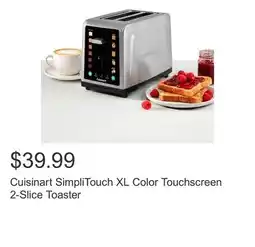Costco Cuisinart SimpliTouch XL Color Touchscreen 2-Slice Toaster offer