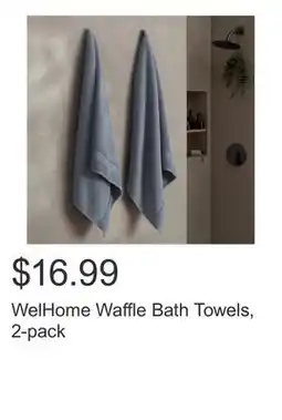 Costco WelHome Waffle Bath Towels, 2-pack offer