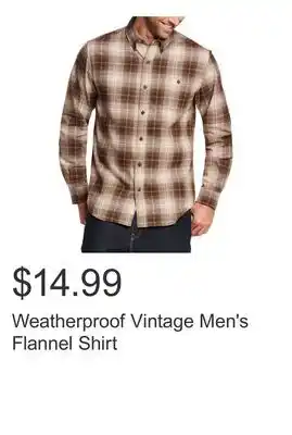 Costco Weatherproof Vintage Men's Flannel Shirt offer