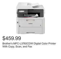 Costco Brother's MFC-L3765CDW Digital Color Printer With Copy, Scan, and Fax offer