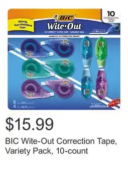 Costco BIC Wite-Out Correction Tape, Variety Pack, 10-count offer