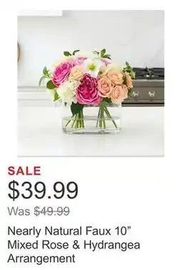 Costco Nearly Natural Faux 10 Mixed Rose & Hydrangea Arrangement offer