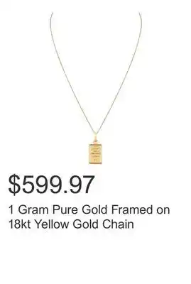 Costco 1 Gram Pure Gold Framed on 18kt Yellow Gold Chain offer