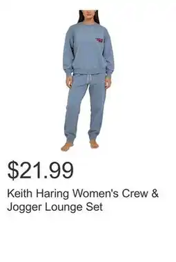 Costco Keith Haring Women's Crew & Jogger Lounge Set offer