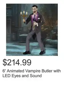 Costco 6' Animated Vampire Butler with LED Eyes and Sound offer