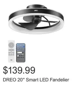Costco DREO 20'' Smart LED Fandelier offer
