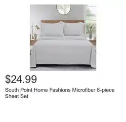 Costco South Point Home Fashions Microfiber 6-piece Sheet Set offer