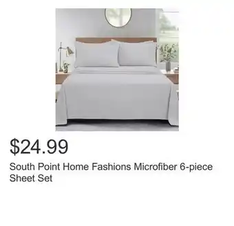 Costco South Point Home Fashions Microfiber 6-piece Sheet Set offer
