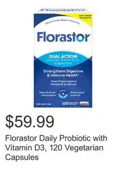 Costco Florastor Daily Probiotic with Vitamin D3, 120 Vegetarian Capsules offer