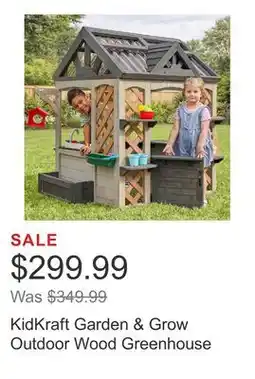 Costco KidKraft Garden & Grow Outdoor Wood Greenhouse offer