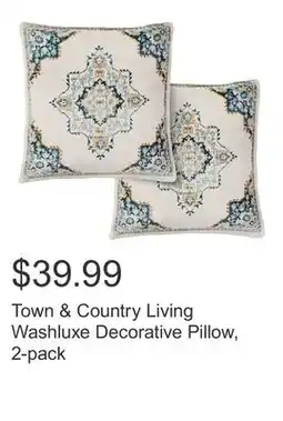 Costco Town & Country Living Washluxe Decorative Pillow, 2-pack offer