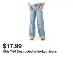 Belk Girls 7-16 Destructed Wide-Leg Jeans offer