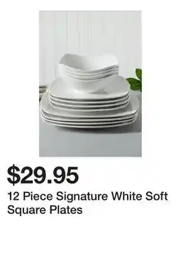 Belk 12 Piece Signature White Soft Square Plates offer