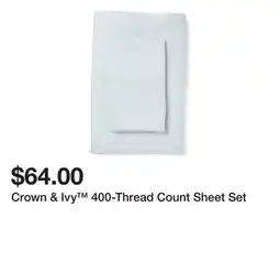 Belk Crown & Ivy 400-Thread Count Sheet Set offer
