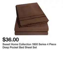 Belk Sweet Home Collection 1800 Series 4 Piece Deep Pocket Bed Sheet Set offer