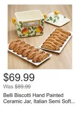 Costco Belli Biscotti Hand Painted Ceramic Jar, Italian Semi Soft Biscotti, 2-pack, 17.6 oz. total offer