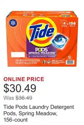 Costco Tide Pods Laundry Detergent Pods, Spring Meadow, 156-count offer