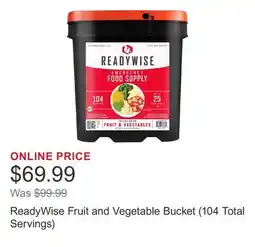 Costco ReadyWise Fruit and Vegetable Bucket (104 Total Servings) offer