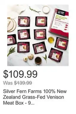 Costco Silver Fern Farms 100% New Zealand Grass-Fed Venison Meat Box - 9 Total Packs, 7.87 Lbs. Total offer