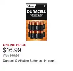 Costco Duracell C Alkaline Batteries, 14-count offer