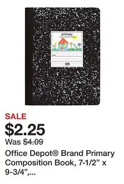 Office Depot Office Depot Brand Primary Composition Book, 7-1/2 x 9-3/4, Unruled/Primary Ruled, 100 Sheets offer