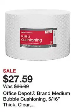 Office Depot Office Depot Brand Medium Bubble Cushioning, 5/16 Thick, Clear, 12x100' offer