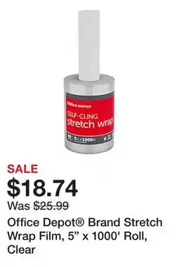 Office Depot Office Depot Brand Stretch Wrap Film, 5 x 1000' Roll, Clear offer