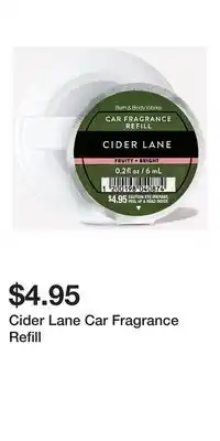 Bath & Body Works Cider Lane Car Fragrance Refill offer